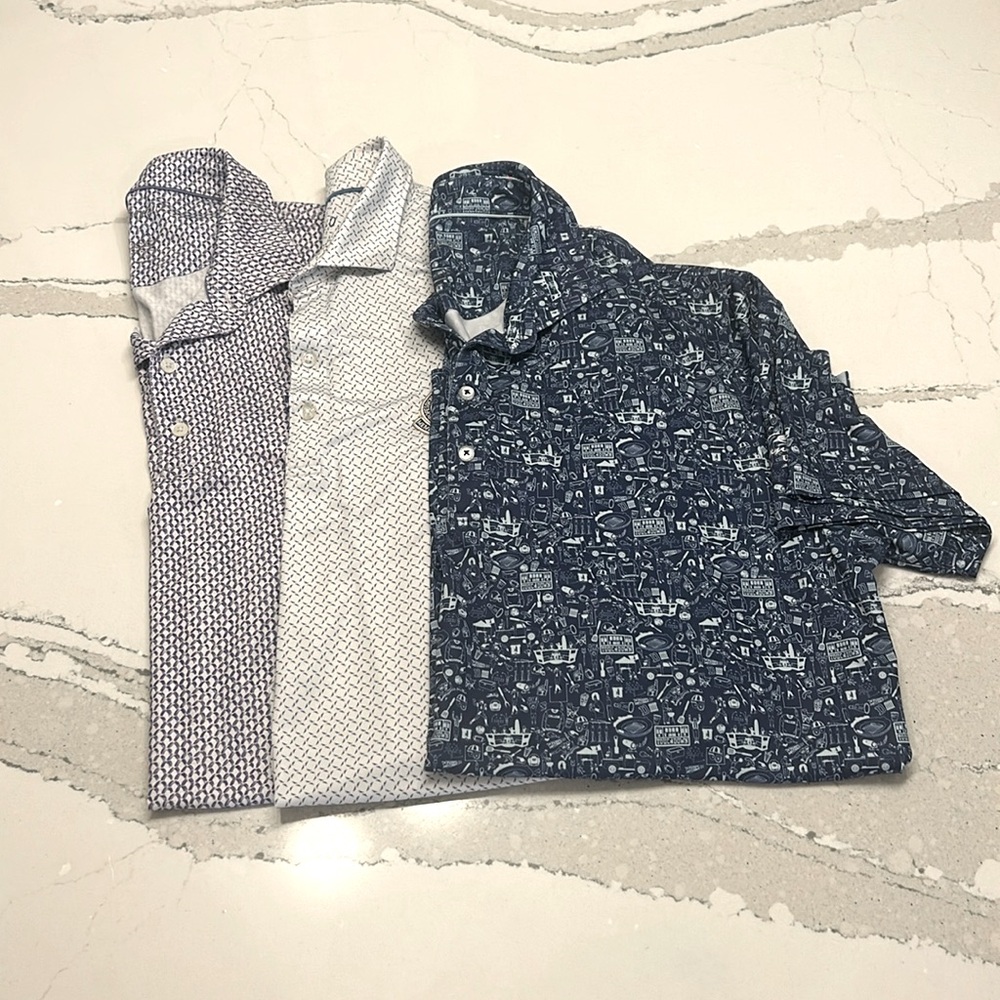 THREE (3) Johnnie-O Men’s Golf Polo’s, Size Large